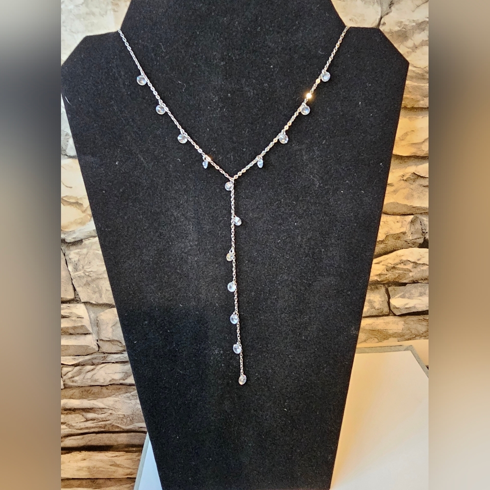 Park Lane Elegant Silver Drop Necklace